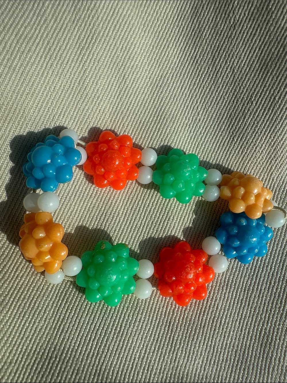Colorful Beaded Flower Bracelet - Multicolor